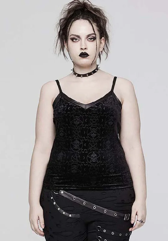 Goth Pentacle Velvet | CAMISOLE TOP [PLUS SIZE]