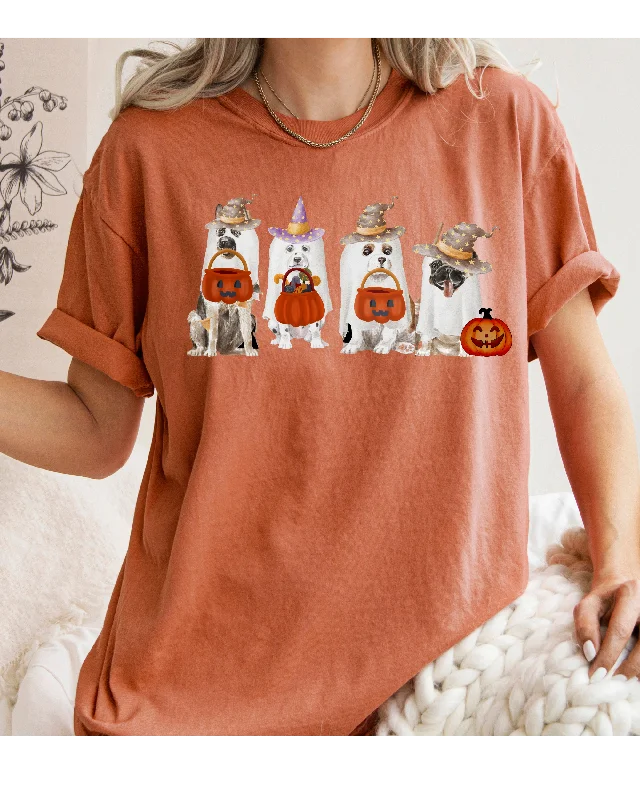 Halloween Trick or Treat Dogs Comfort Colors® T-Shirt, Women's Cute Retro Dogs Funny T-Shirt