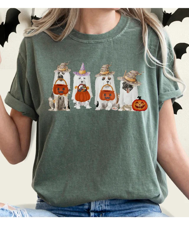 Halloween Trick or Treat Dogs Comfort Colors® T-Shirt, Women's Cute Retro Dogs Funny T-Shirt