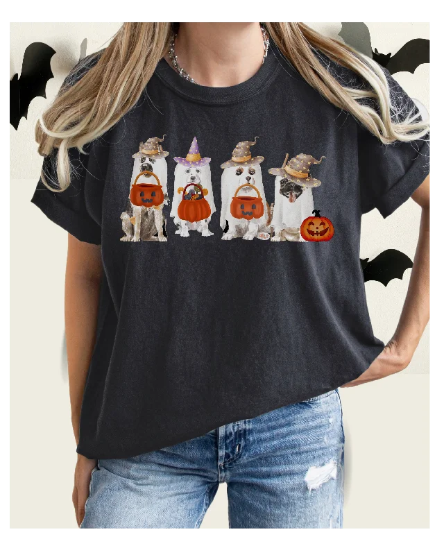 Halloween Trick or Treat Dogs Comfort Colors® T-Shirt, Women's Cute Retro Dogs Funny T-Shirt