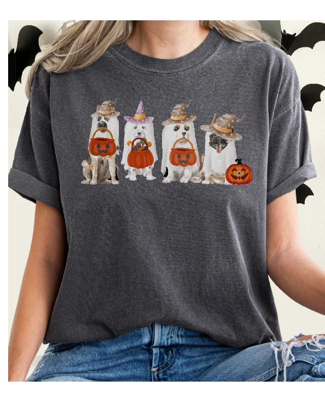 Halloween Trick or Treat Dogs Comfort Colors® T-Shirt, Women's Cute Retro Dogs Funny T-Shirt