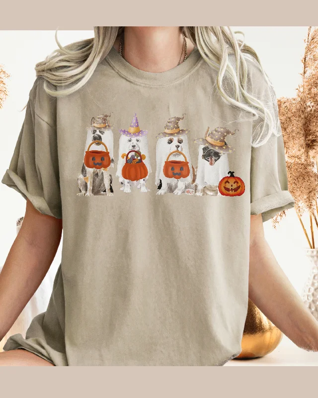 Halloween Trick or Treat Dogs Comfort Colors® T-Shirt, Women's Cute Retro Dogs Funny T-Shirt