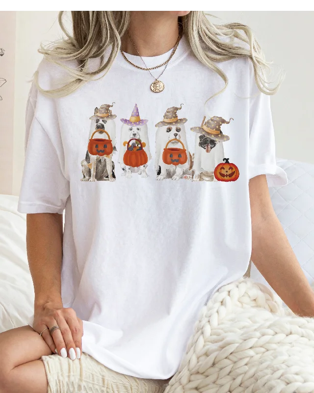 Halloween Trick or Treat Dogs Comfort Colors® T-Shirt, Women's Cute Retro Dogs Funny T-Shirt