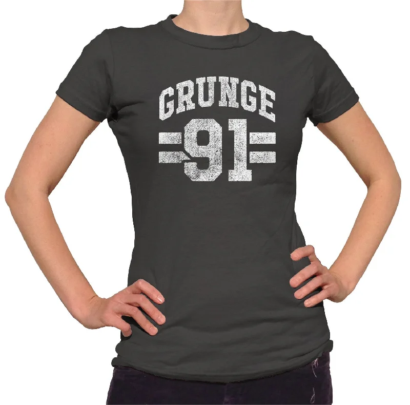 Women's Grunge 91 T-Shirt - Alternative 90s Music Punk Grunge Rock and Roll