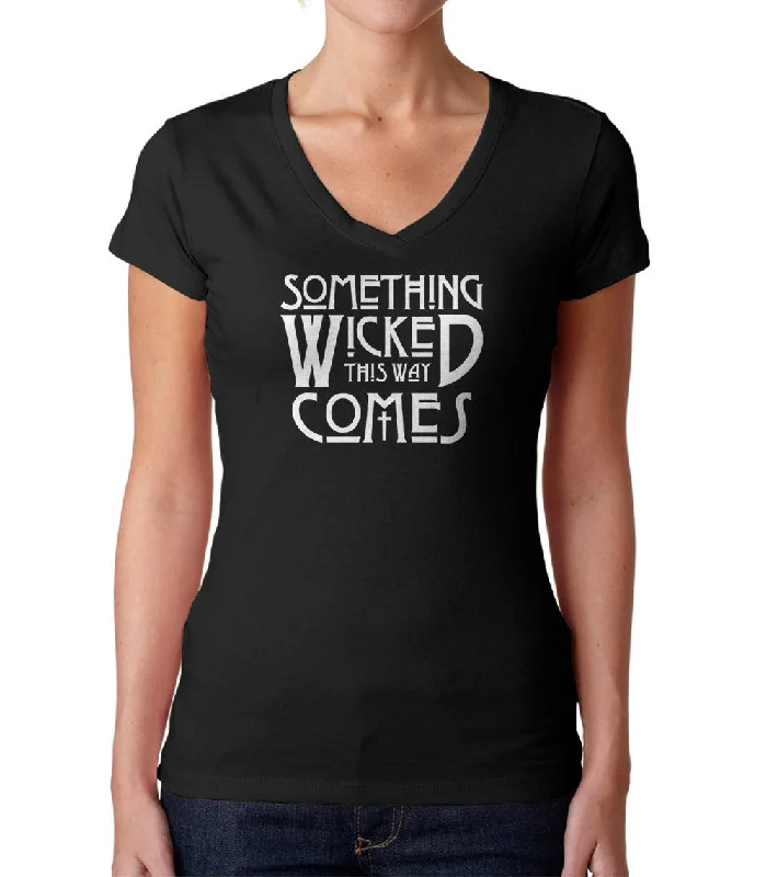 Women's Something Wicked This Way Comes Vneck T-Shirt