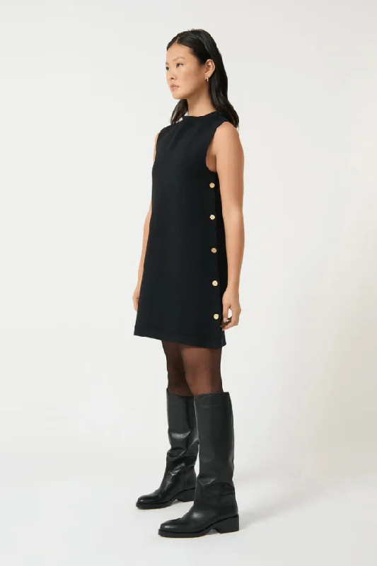 Selena Button Tunic Black