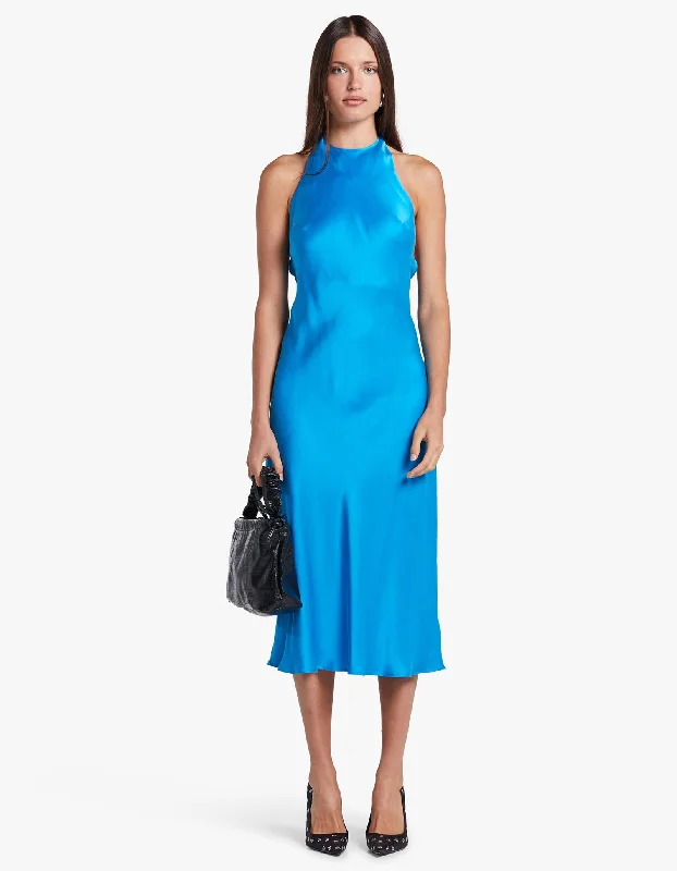 Halter Dress - Coast Blue