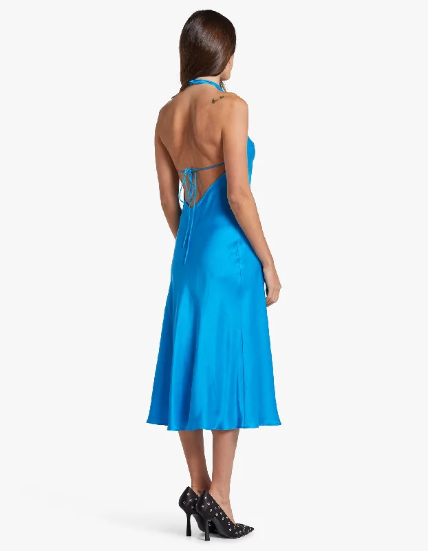 Halter Dress - Coast Blue