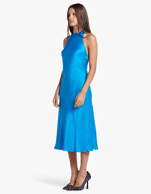 Halter Dress - Coast Blue