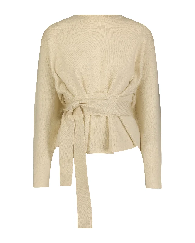 Bliss Tie Wrap Sweater Tan