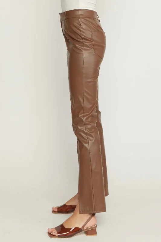 Show Stopper Brown Leather Pants