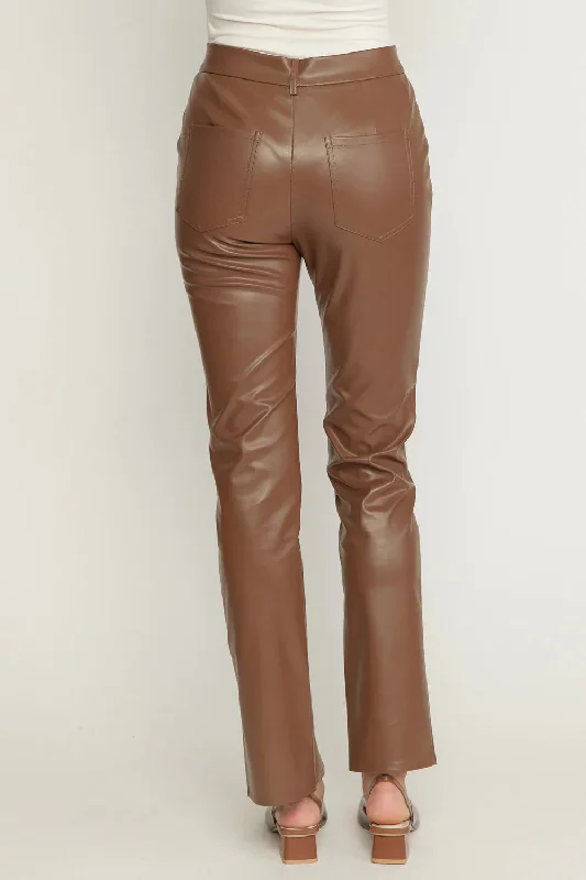 Show Stopper Brown Leather Pants