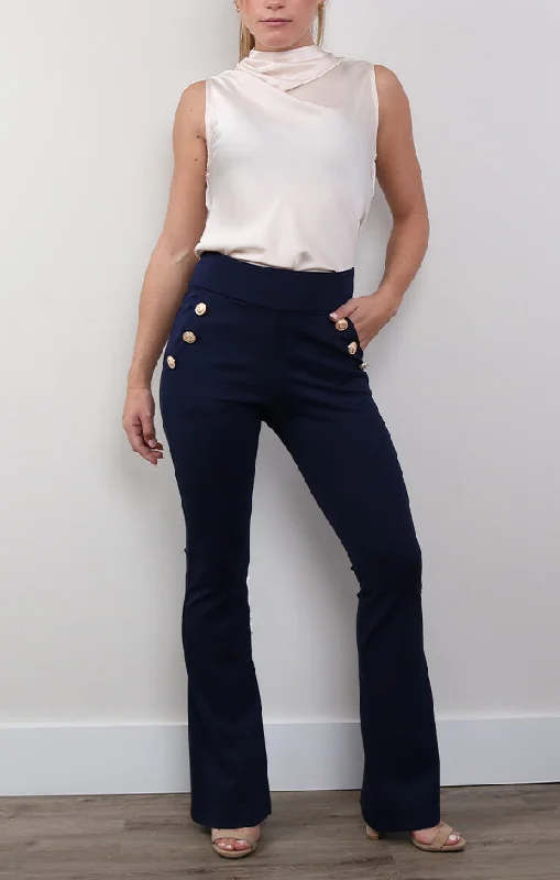 Button Ponte Pants