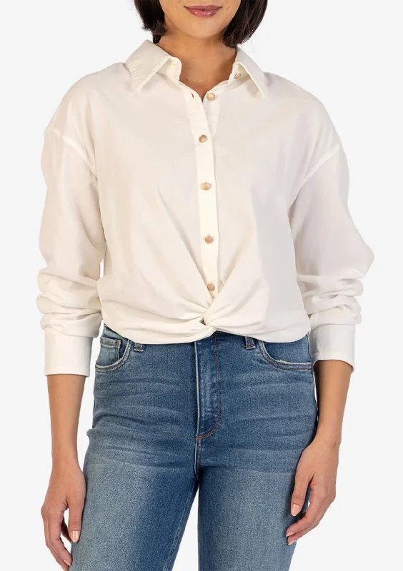 Delanie Front Knot Long Sleeve Shirt