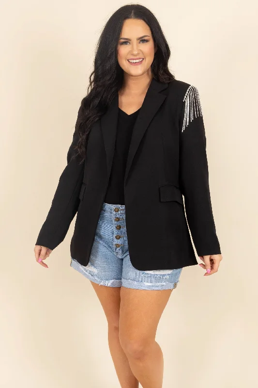 Glam And Glitz Blazer, Black