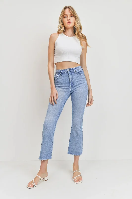 Just Black High Rise Crop Flare Jean