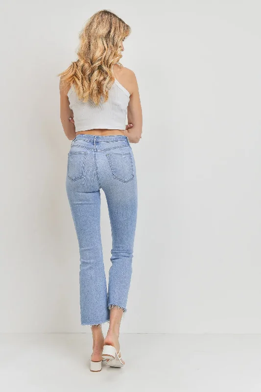 Just Black High Rise Crop Flare Jean