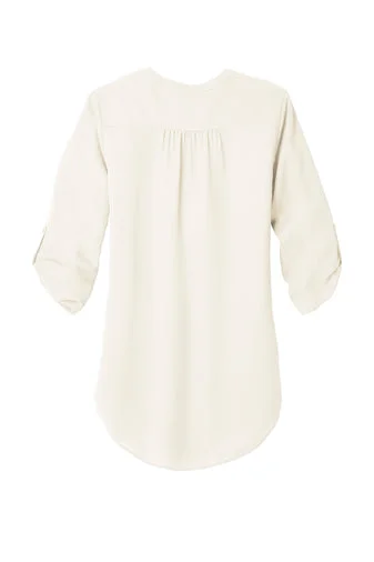 Ladies Cream Chiffon Blouse - Embroidered