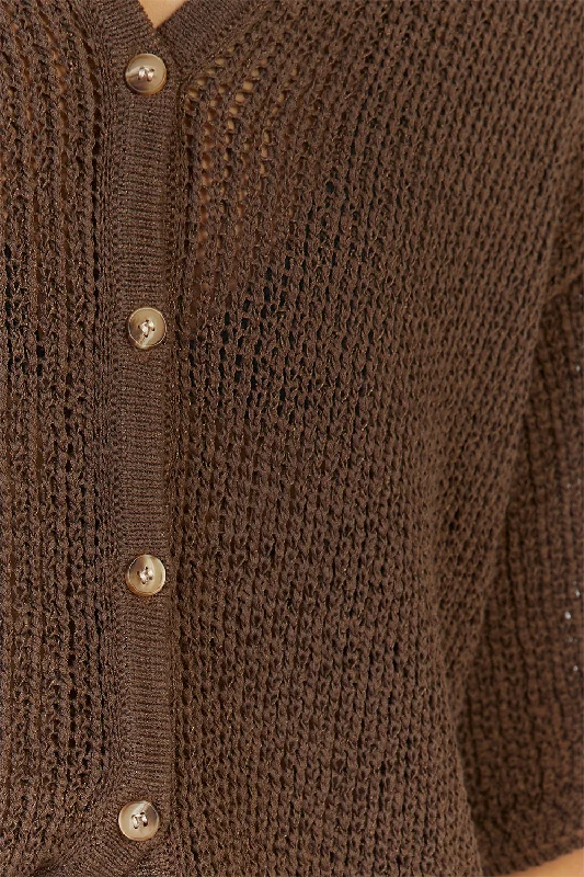 MARGOT CHOC KNIT CROCHET SHIRT