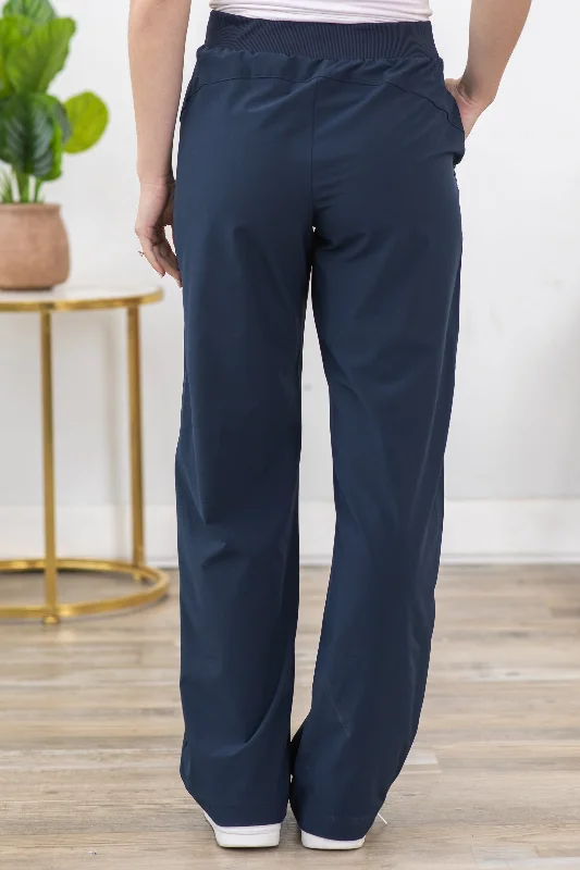 Navy Woven Straight Leg Lounge Pants