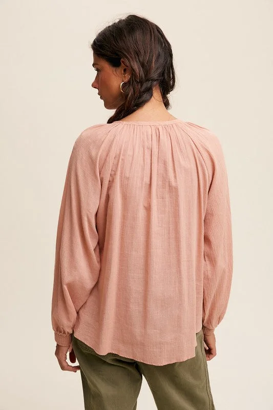 Parker Lace-up Cotton Top