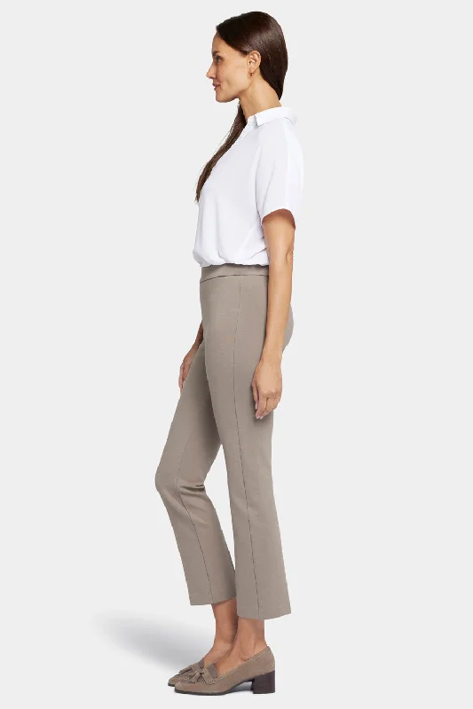 Pull-On Straight Ankle Trouser Pants - Saddlewood