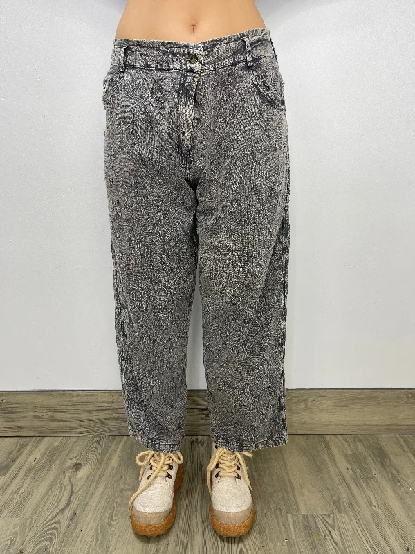 Star Printed Gray Jean