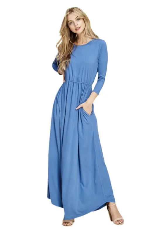 3/4 Sleeve Maxi Dress 7801