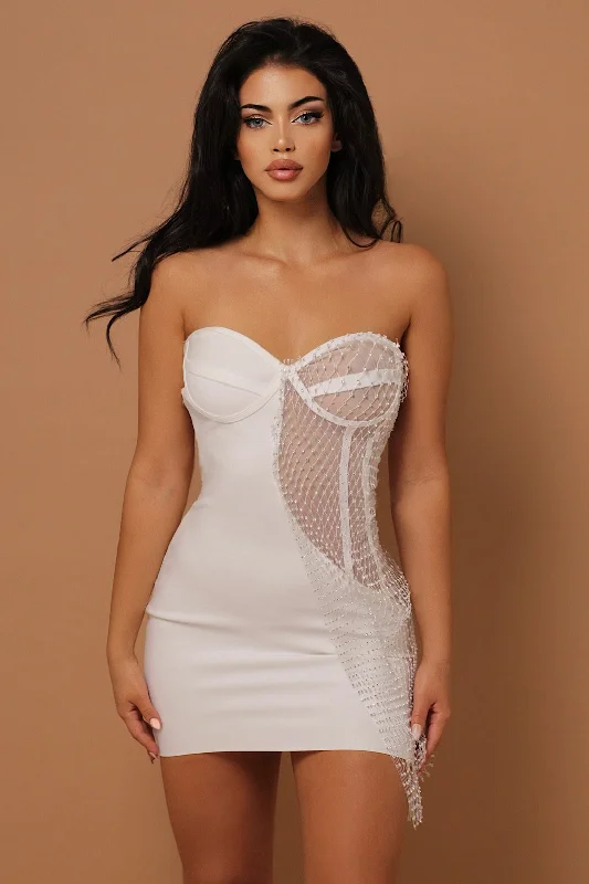 The Nova Bandage Dress Diamanté Detailing