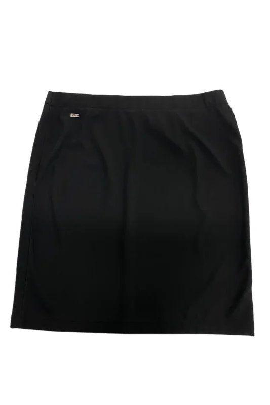 Twill Knee Length Skirt Style 151-56B in Black