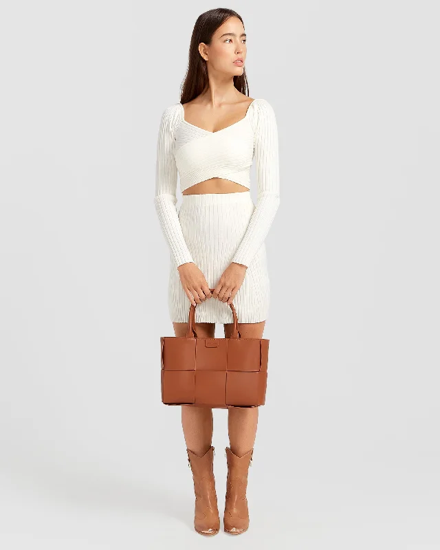 C'est Belle Knit Mini Skirt - Cream