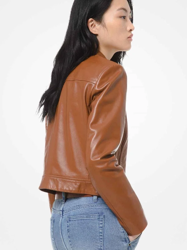 Classy Brown Asymmetrical Jacket For Women – Boneshia.com