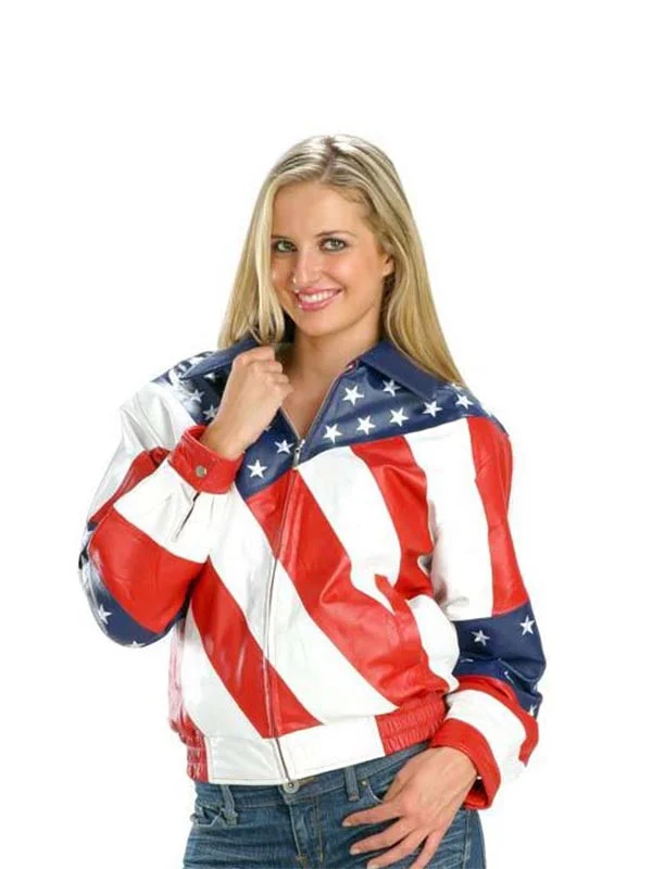 Exclusive American Flag Biker Leather Jacket