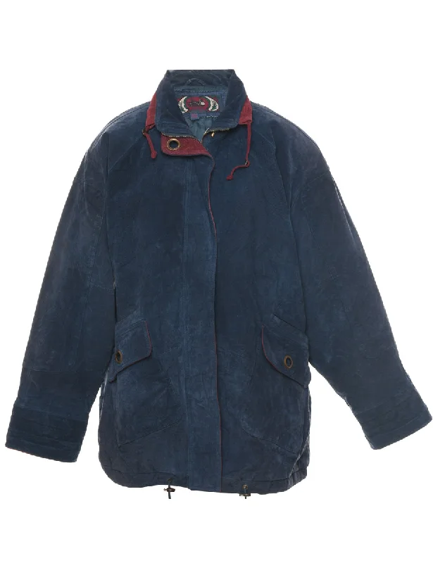 Navy Suede Jacket - L