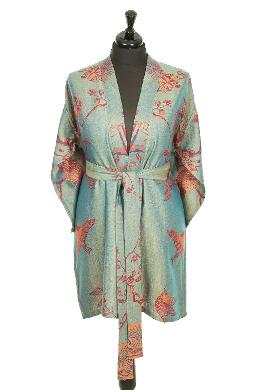 Reversible Kimono Jacket in Opaline