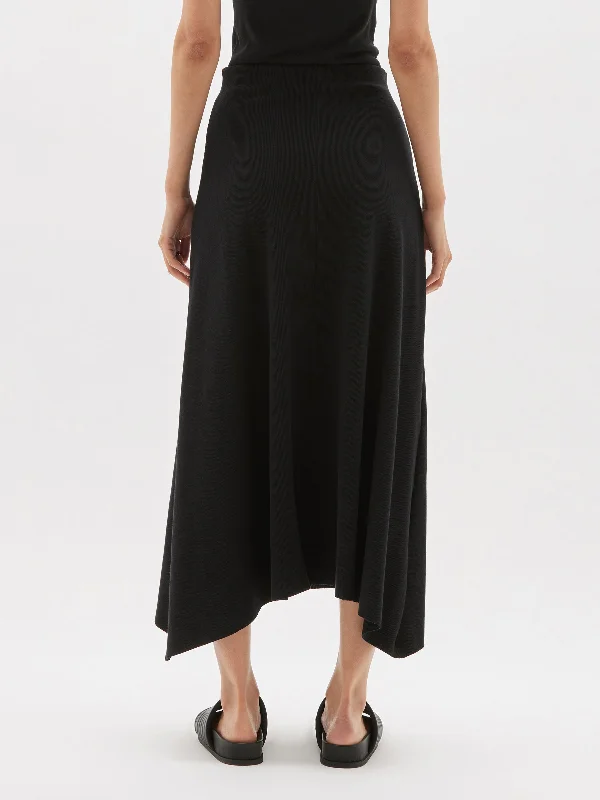 mini rib draped skirt