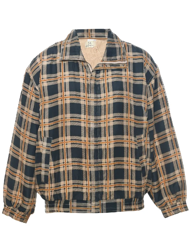 Silk Checked Jacket - M