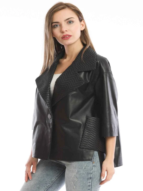 Urban Style Women Black Leather Jacket