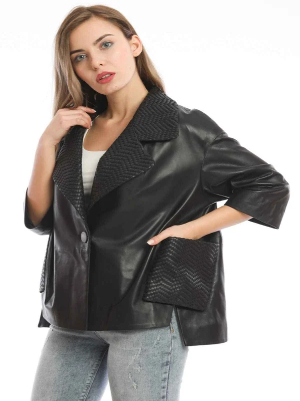 Urban Style Women Black Leather Jacket