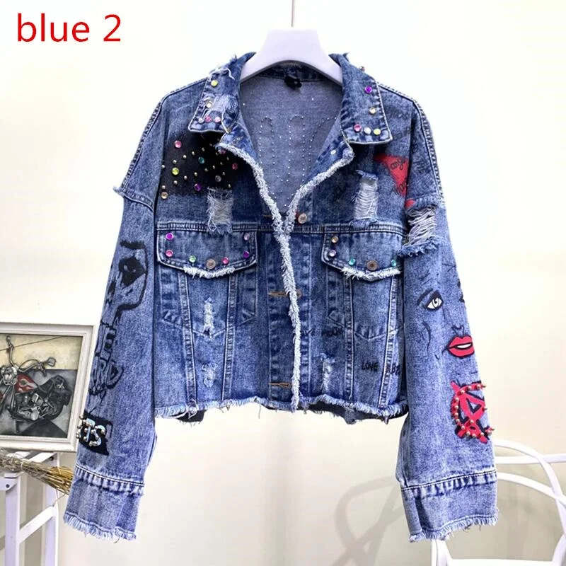 Beaded blue jacket / S