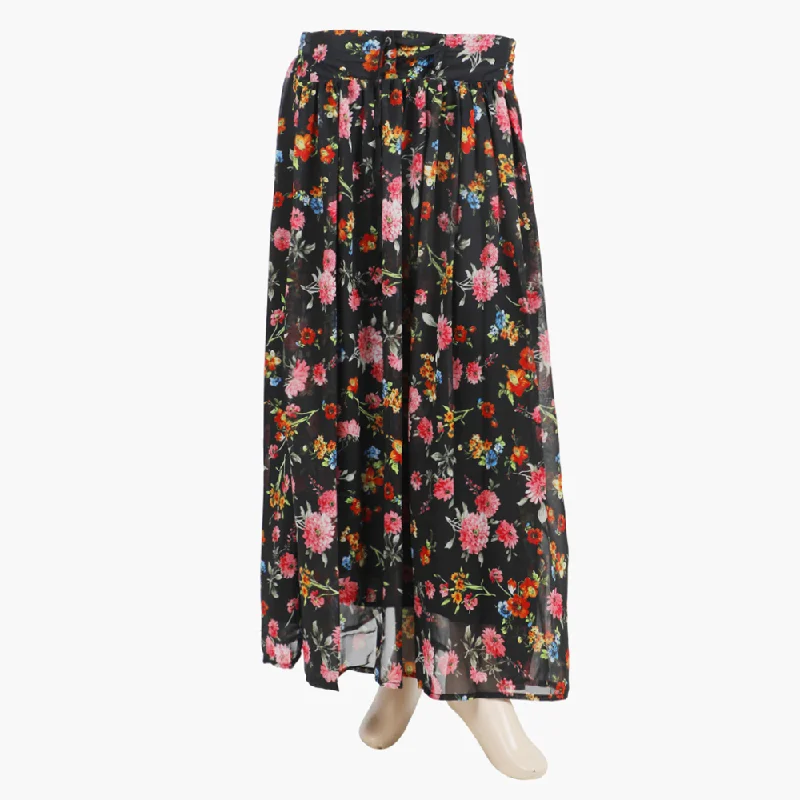 Women's Western Printed Skirt Eyelet Style - Black