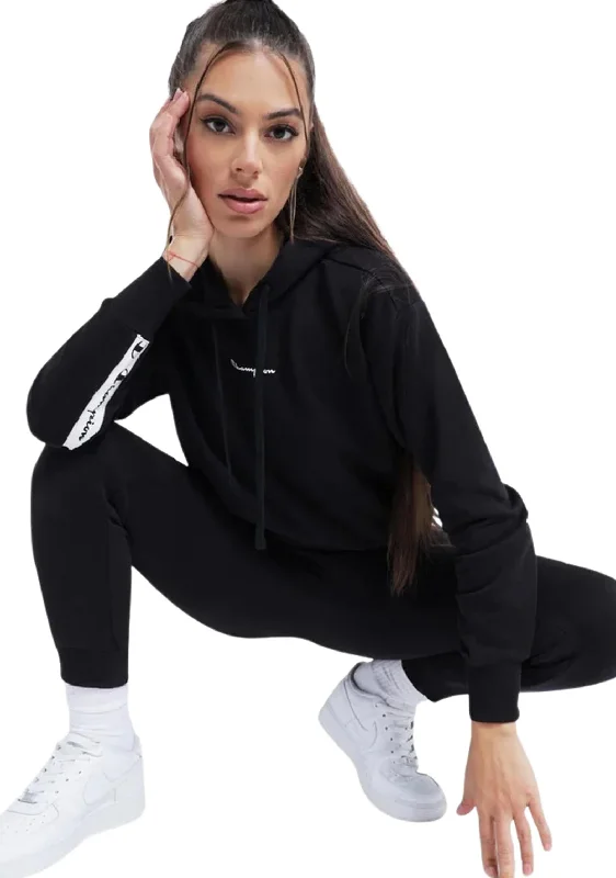 Champion Womens EU Rochester Tape Hoodie <br> CRRXA1 BLK