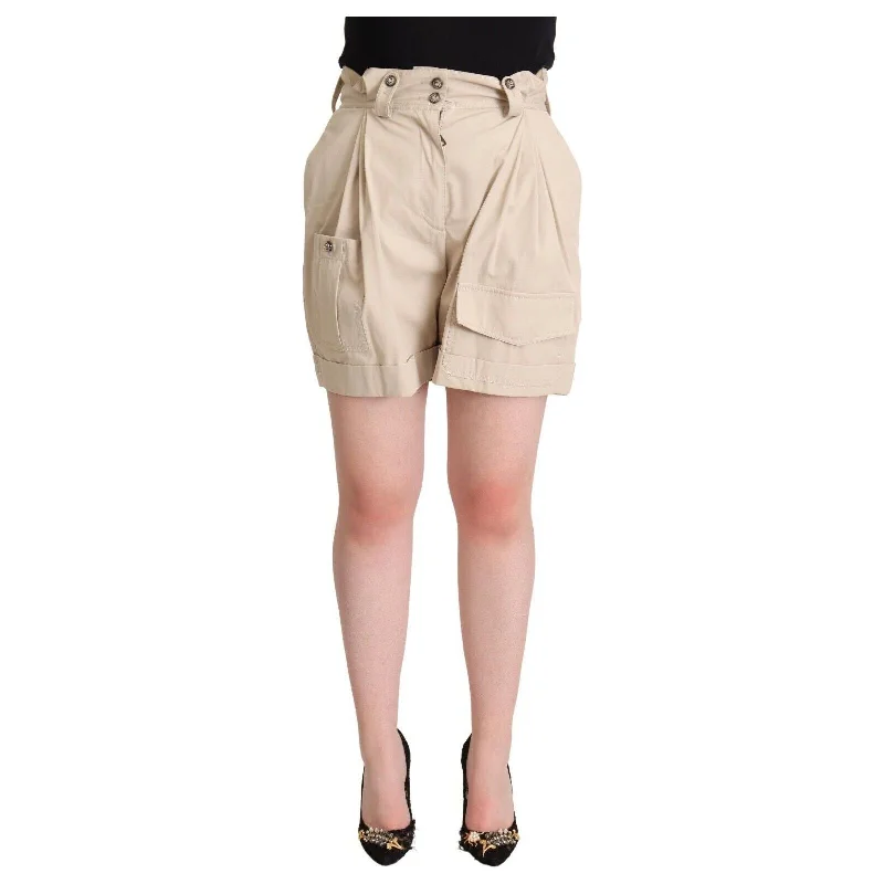 Dolce & Gabbana High-Waisted Beige Cargo Shorts