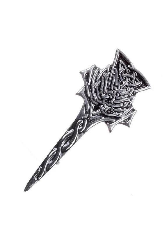 Highland Thistle Kilt Pin - Chrome Finish