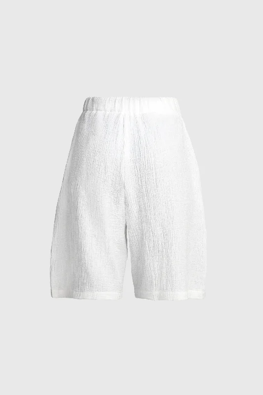 Wolf Shorts - Wrinkled White Cotton