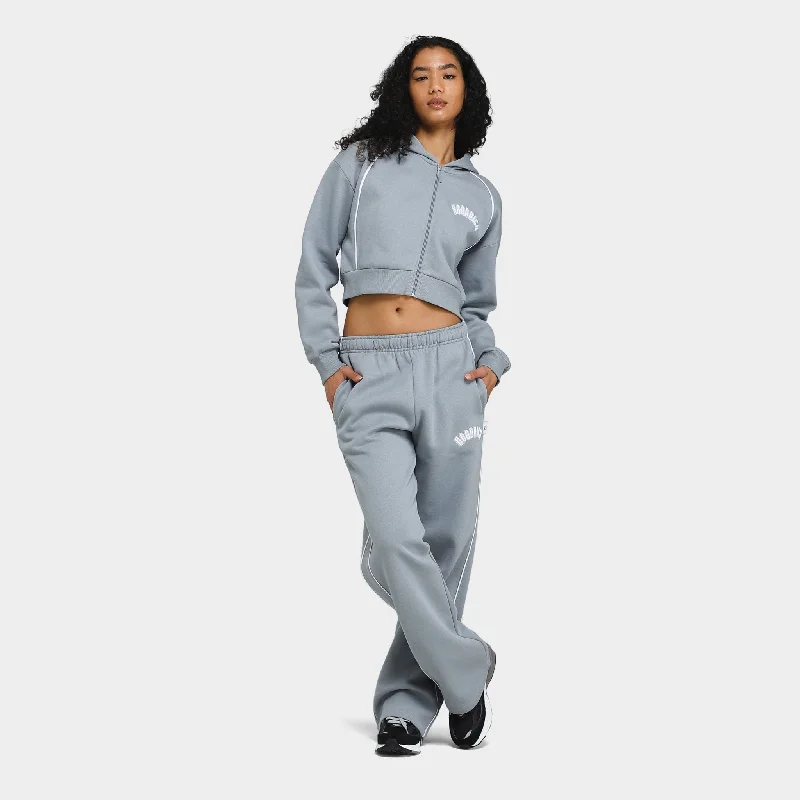 Hoodrich Women's OG Degree Zippered Cropped Hoodie Weatherwave / White