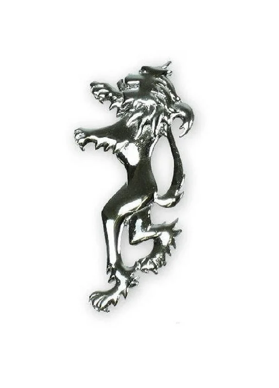 Lion Rampant Kilt Pin - Chrome Finish