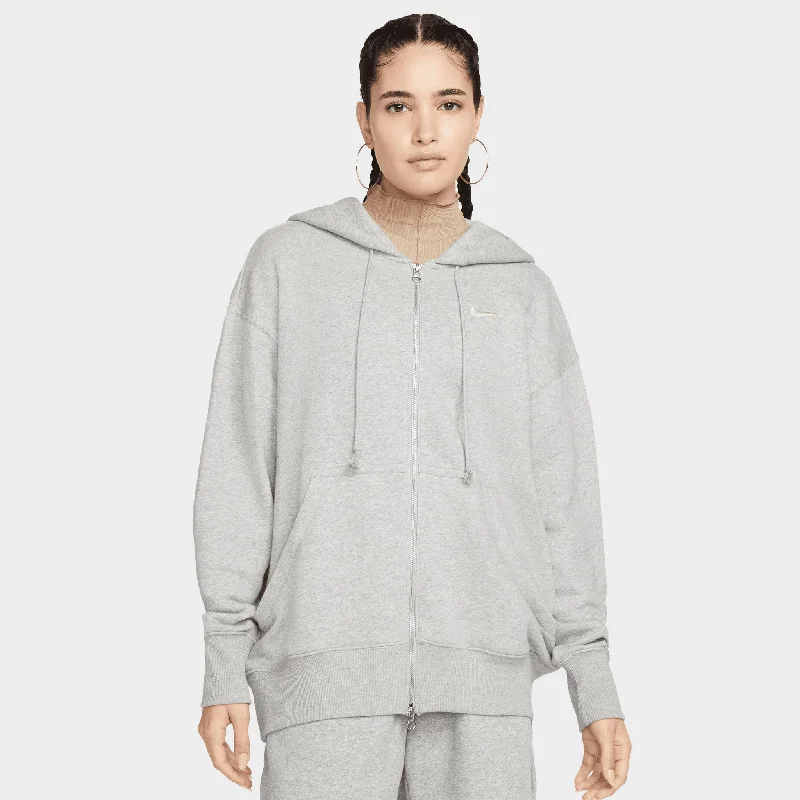 Nike Sportswear Women's Phoenix Fleece Oversized Full Zip Hoodie Dark Grey Heather / Sail