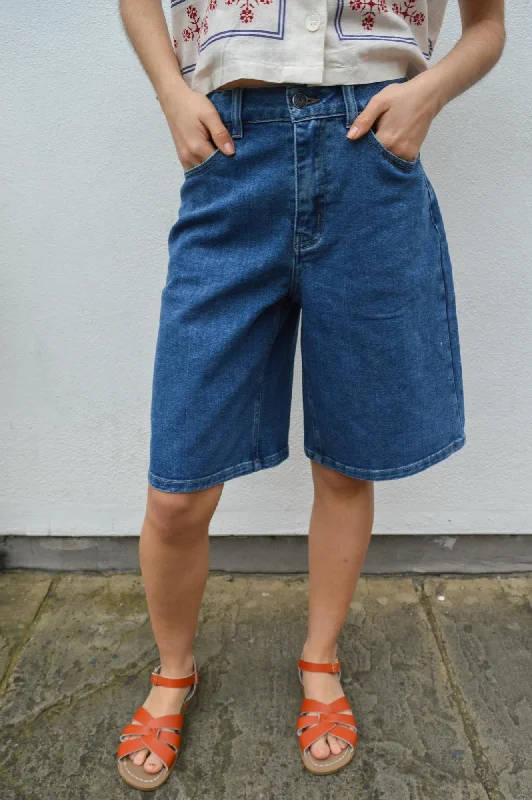 Object Carol Medium Blue Denim Shorts