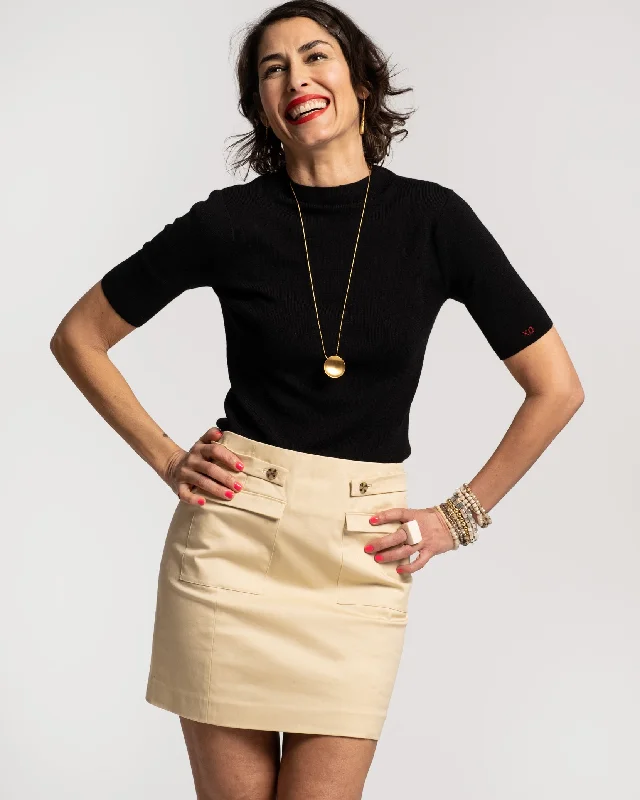 Penelope Mini Skirt Cotton Khaki